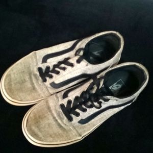 Vans Off the Wall Grey Canvas Sneakers size 2.5